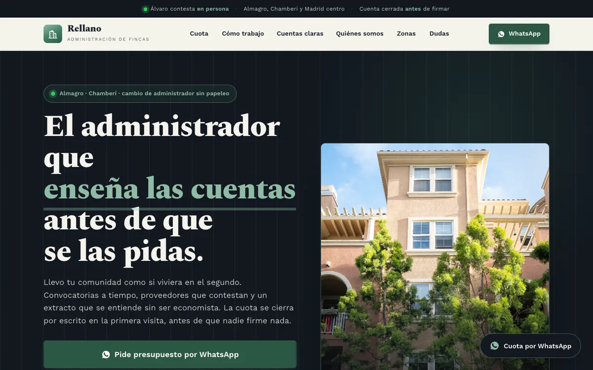 Web de muestra para Administrador de fincas