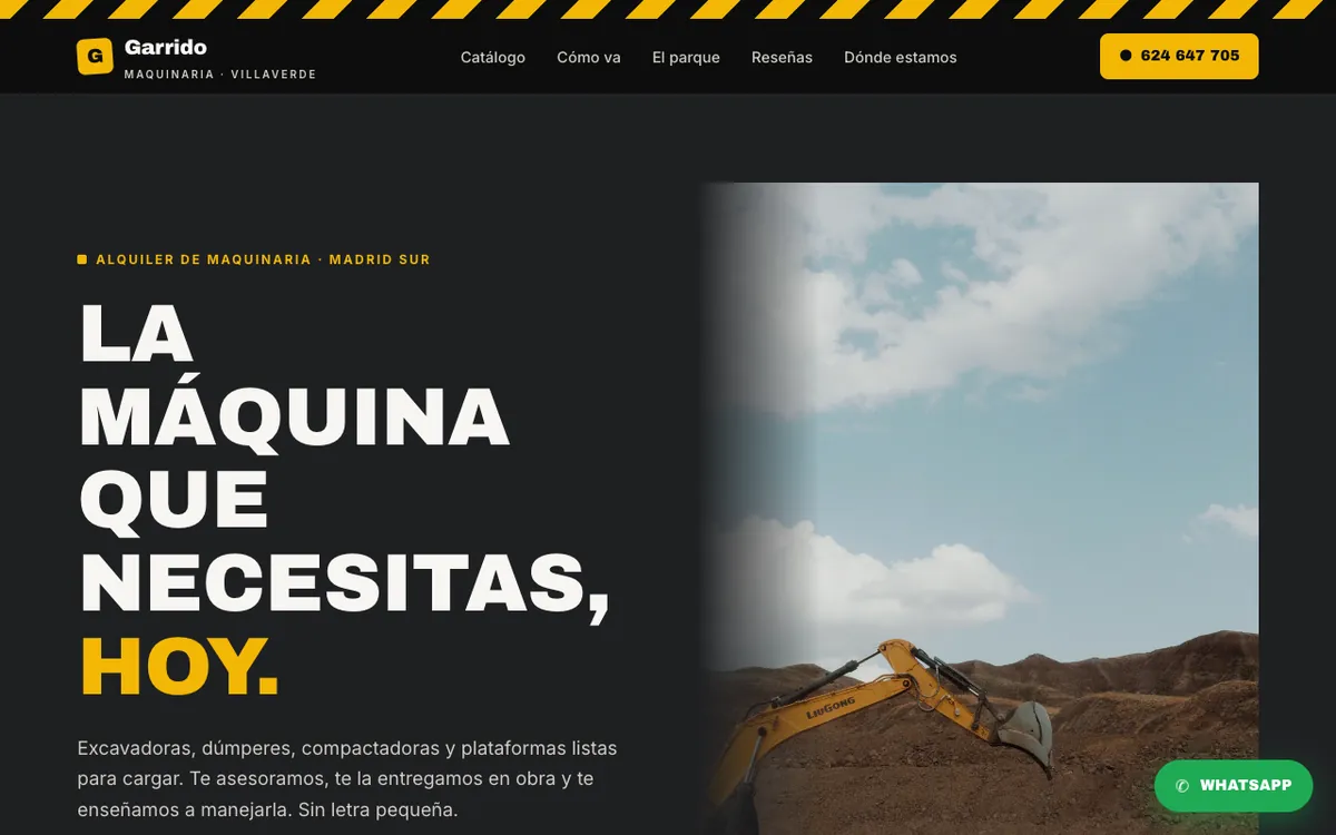 Web de muestra para Alquiler de maquinaria