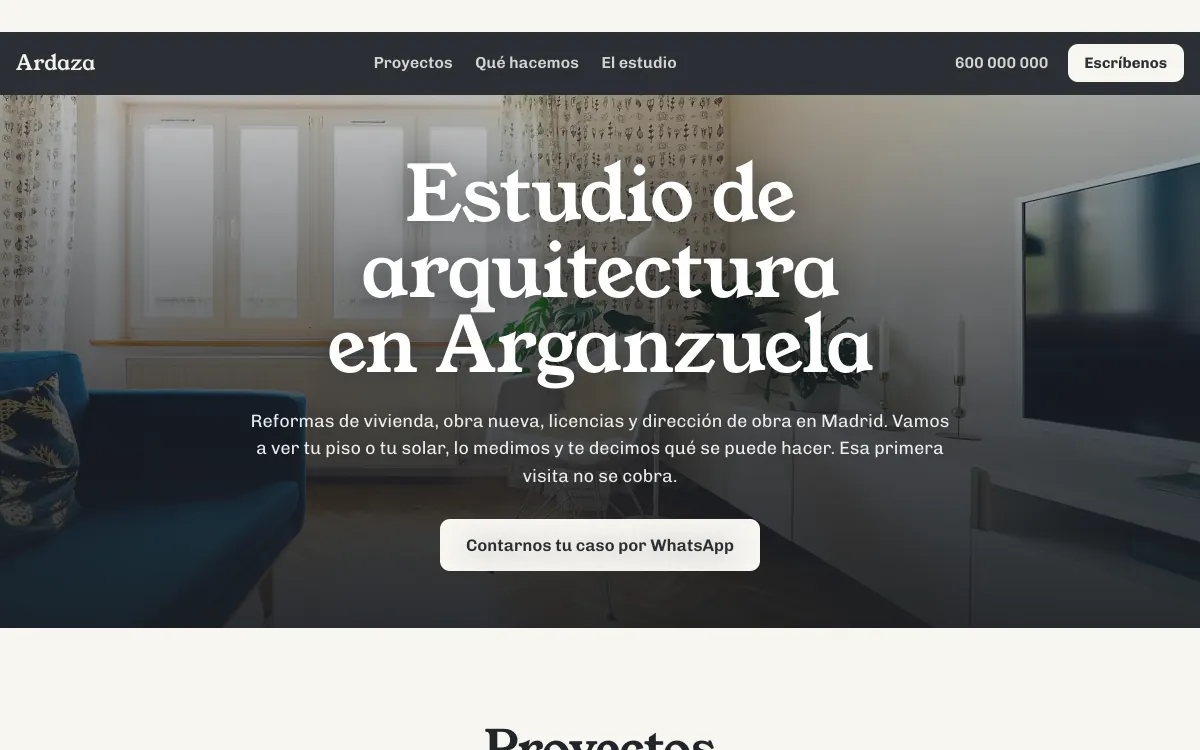 Web de muestra para Estudio de arquitectura