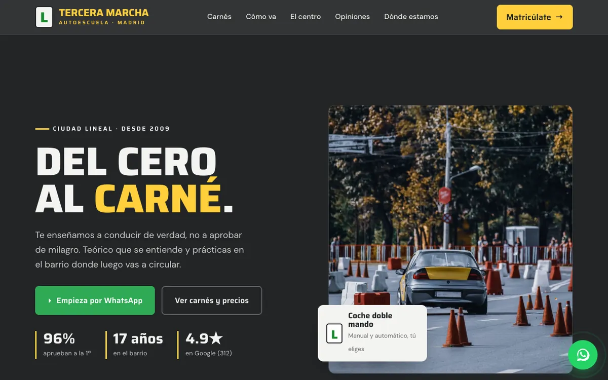 Web de muestra para Autoescuela