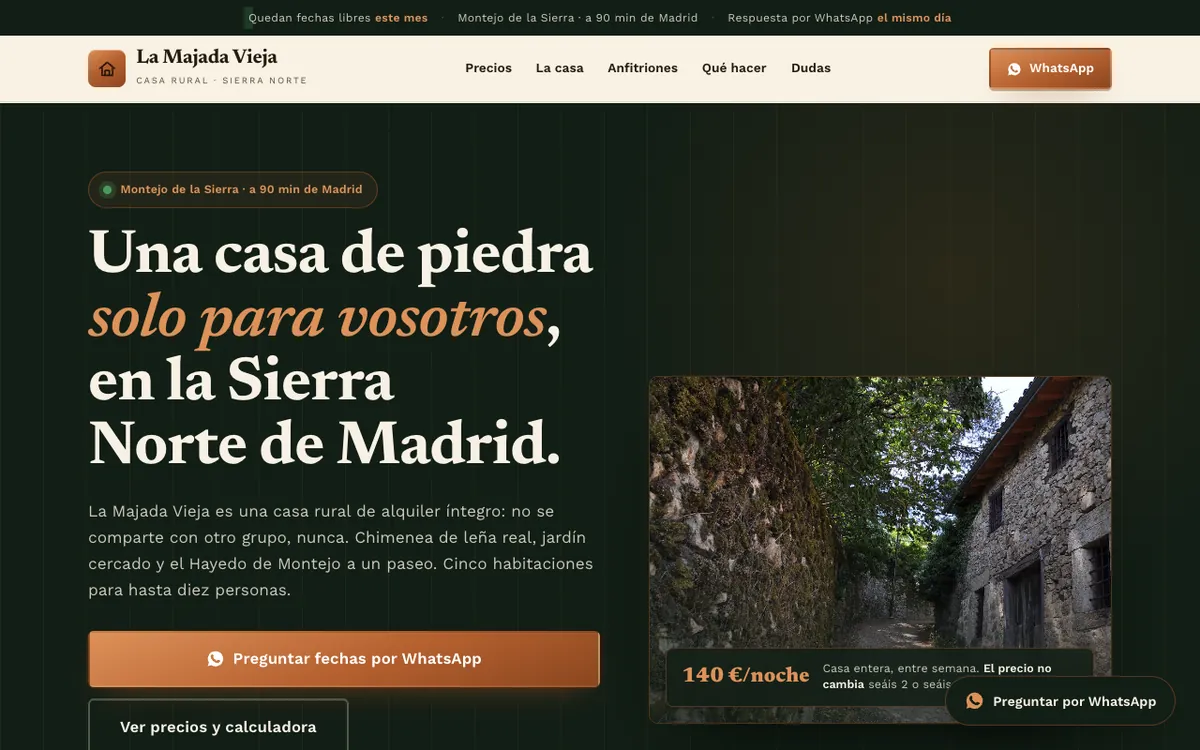 Web de muestra para Casa rural