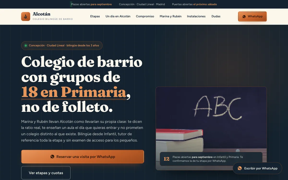 Web de muestra para Colegio