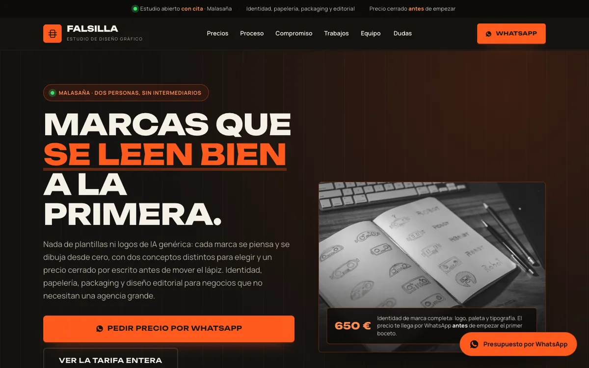 Web de muestra para Diseñador gráfico