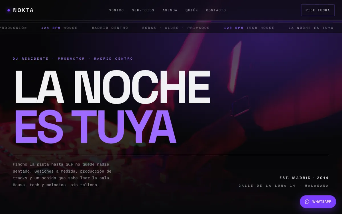 Web de muestra para DJ