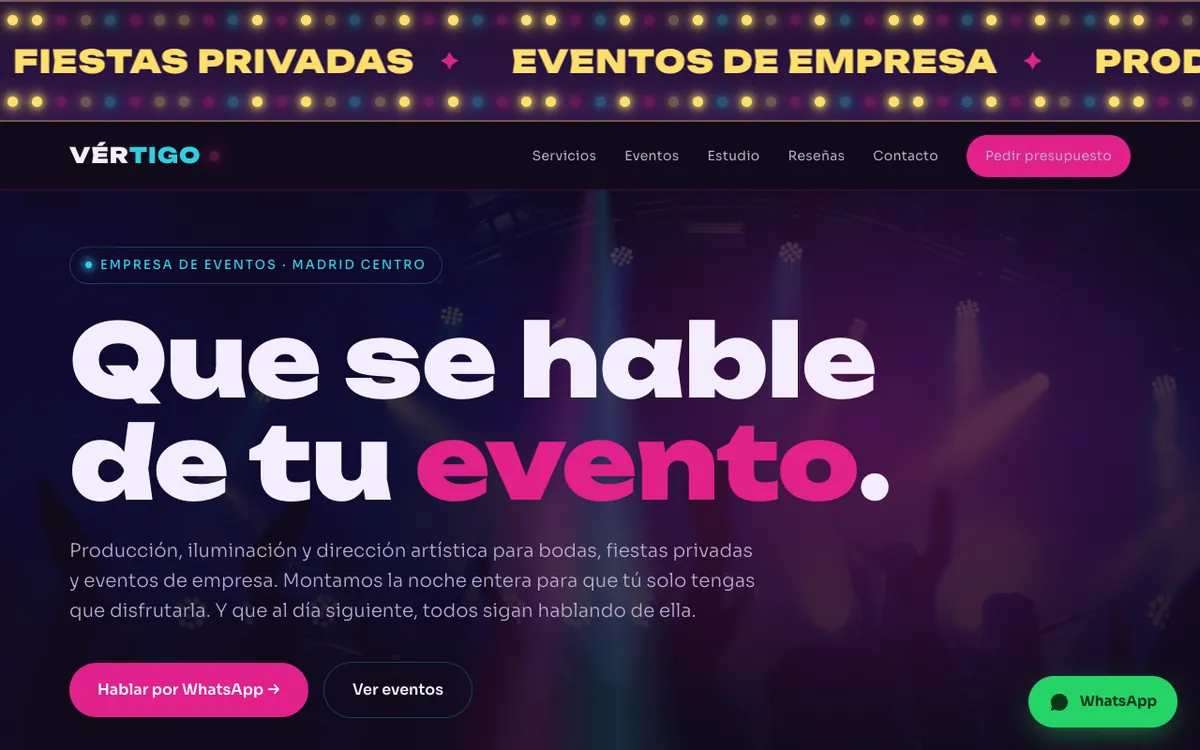 Web de muestra para Eventos