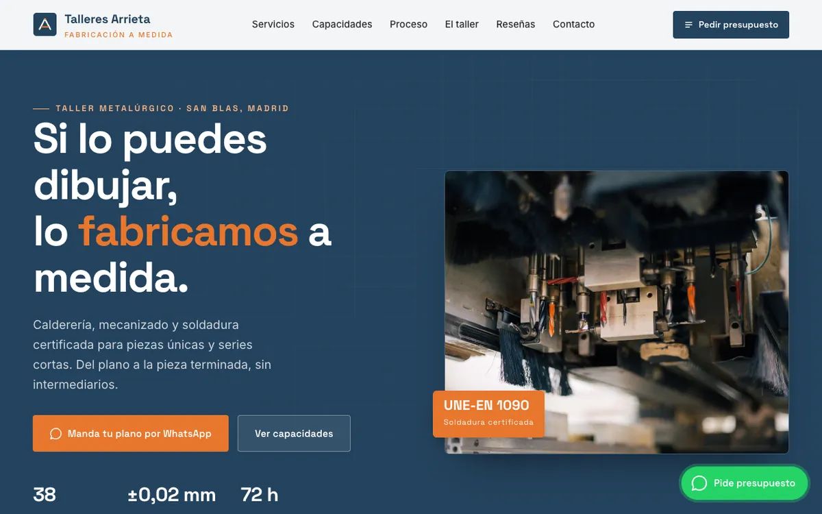 Web de muestra para Fabricante