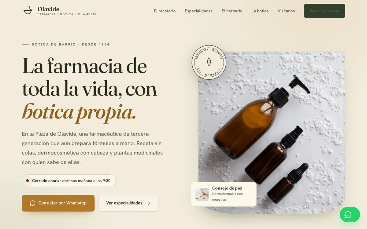 Web de muestra para Botica natural