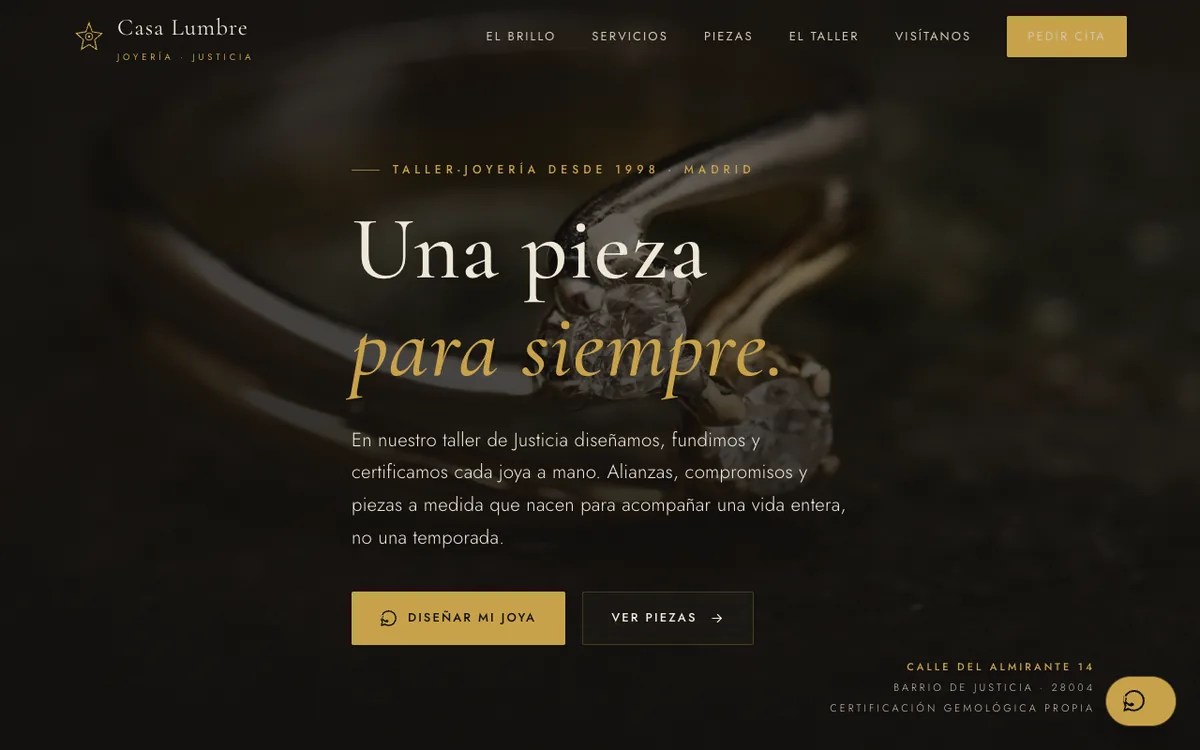 Web de muestra para Joyería