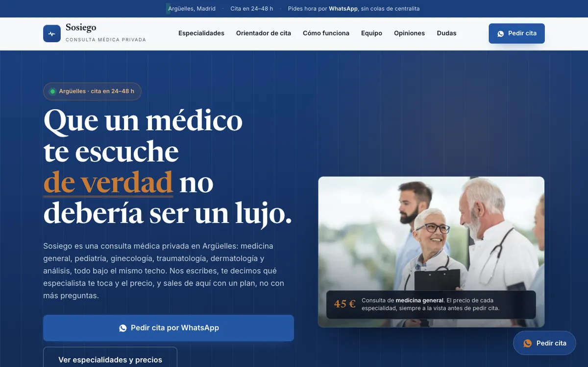 Web de muestra para Clínica médica