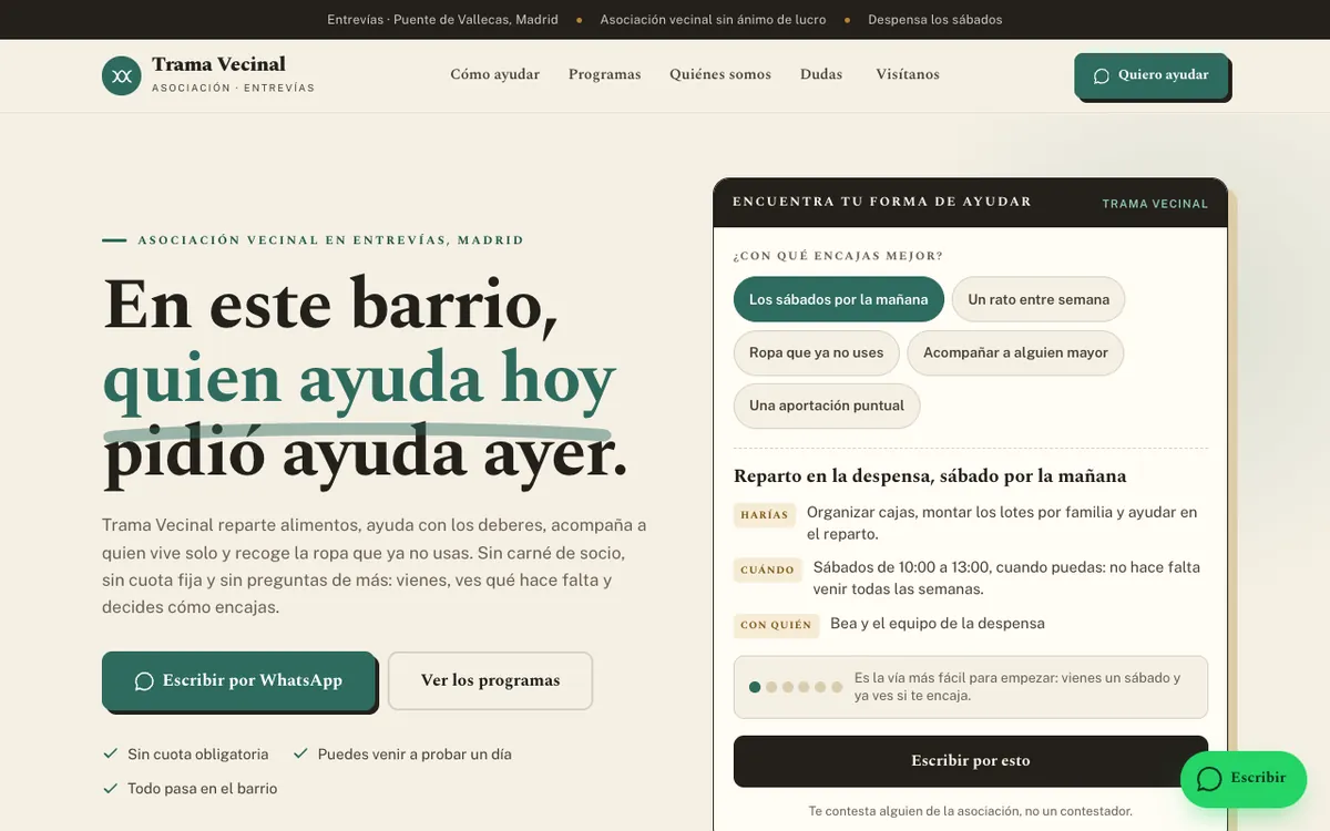 Web de muestra para ONG y asociación