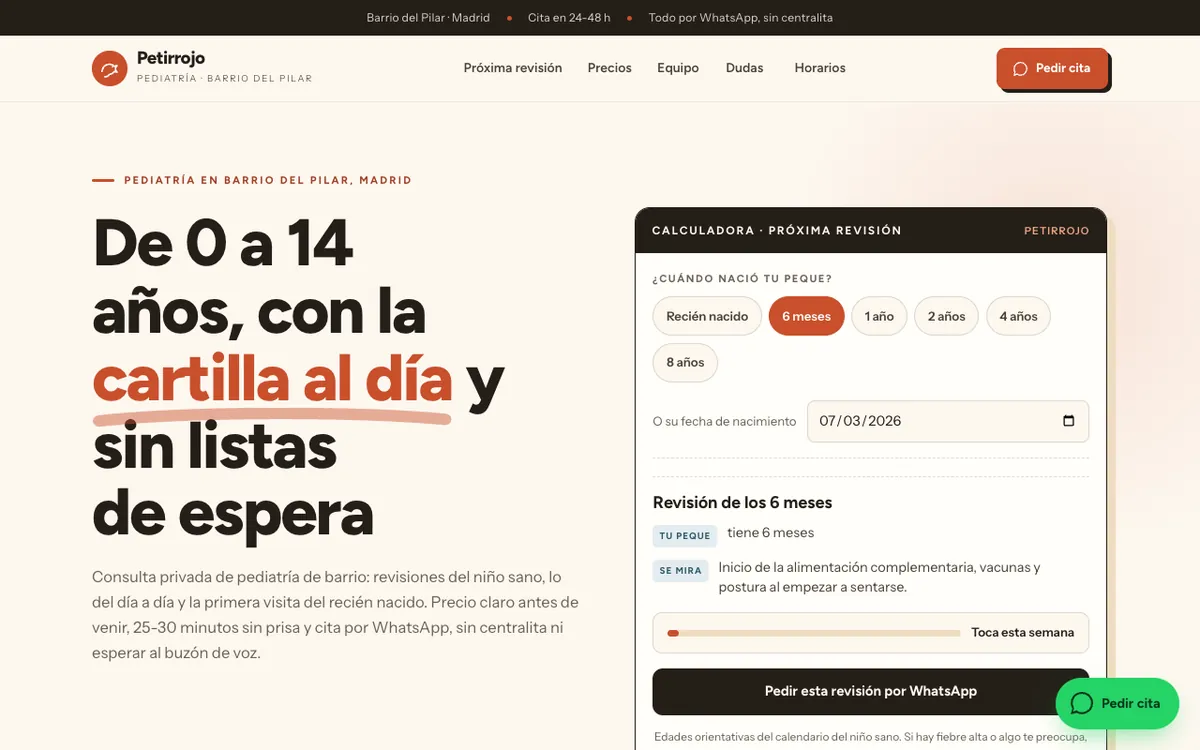 Web de muestra para Pediatra