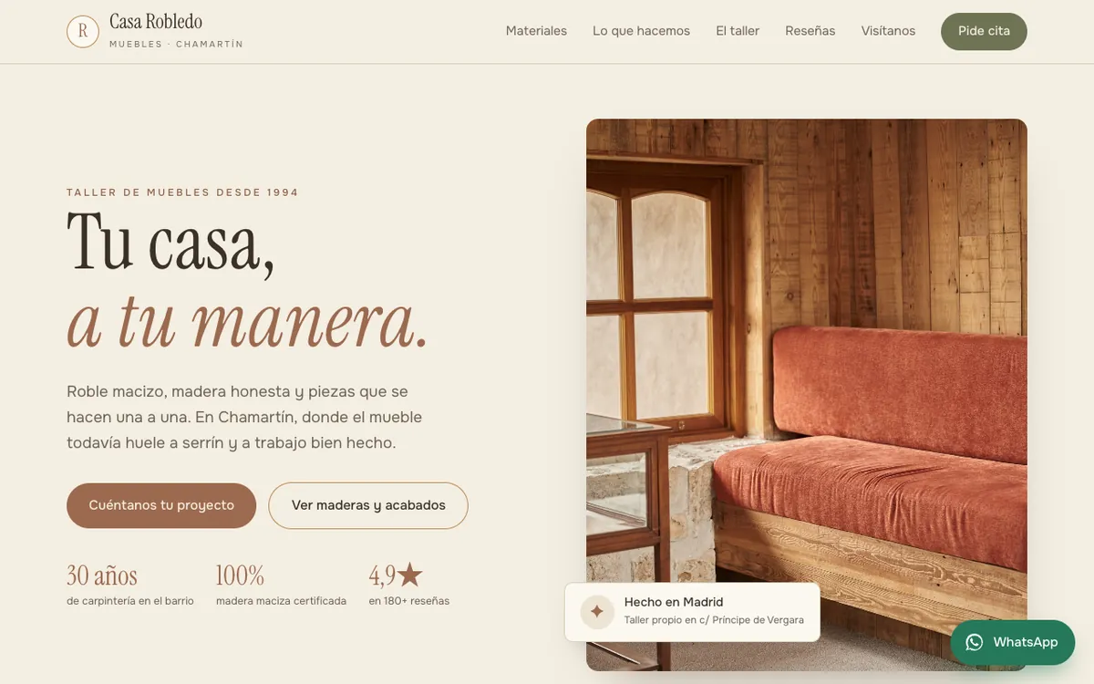 Web de muestra para Tienda de muebles