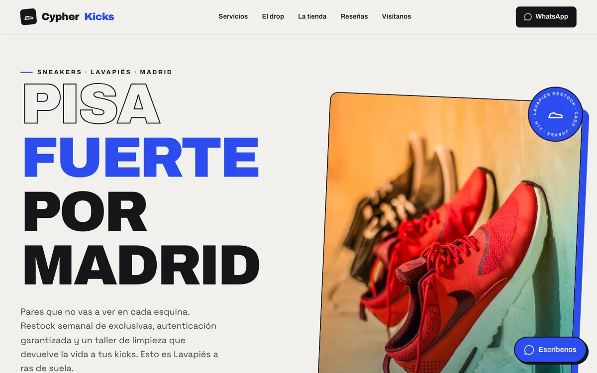 Web de muestra para Tienda de zapatos