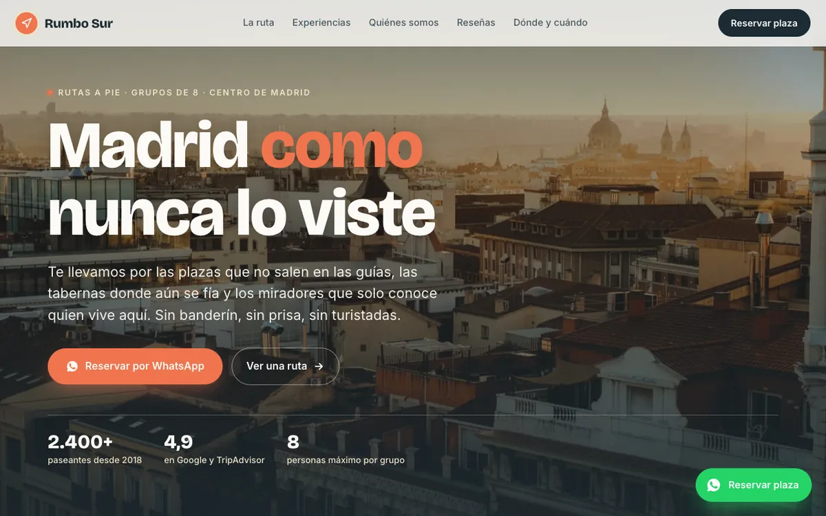 Web de muestra para Excursiones y turismo