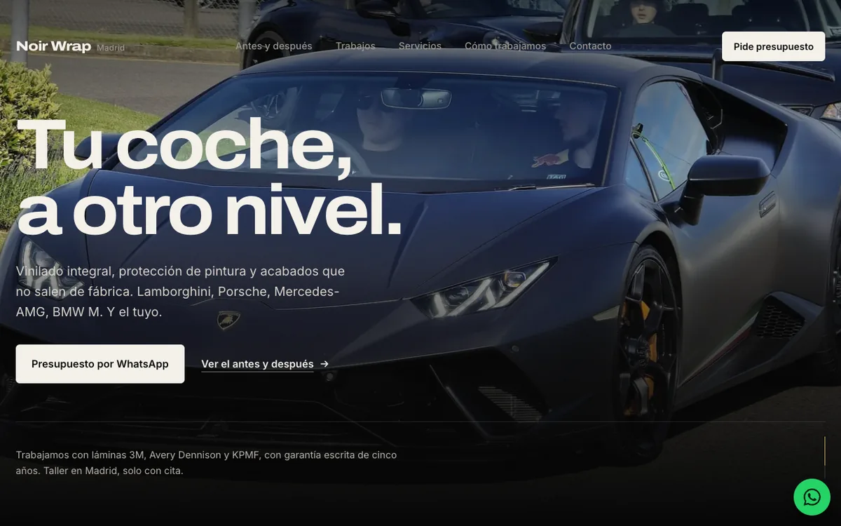 Web de muestra para Taller de vinilado de coches