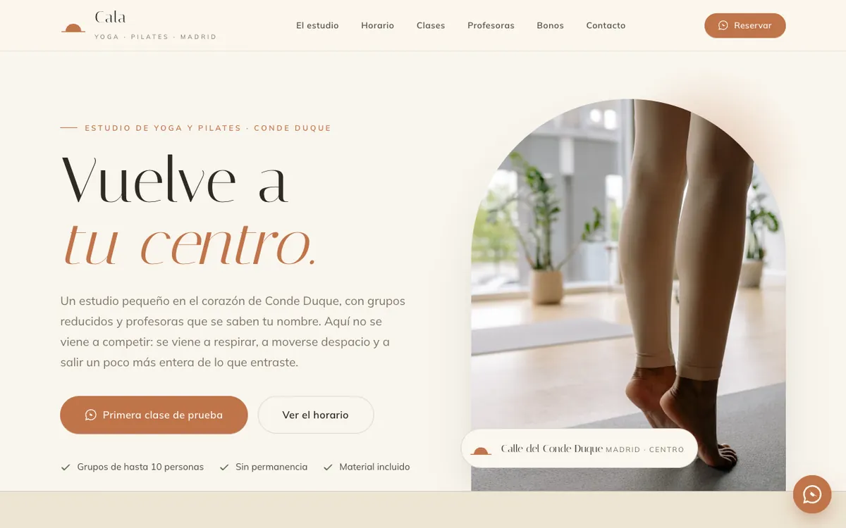 Web de muestra para Yoga y pilates